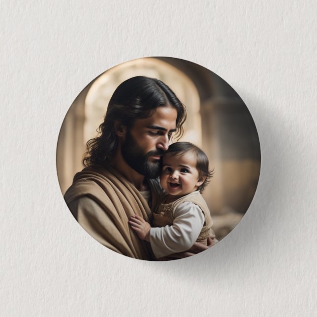 Jesus art 1 inch round button (Front)