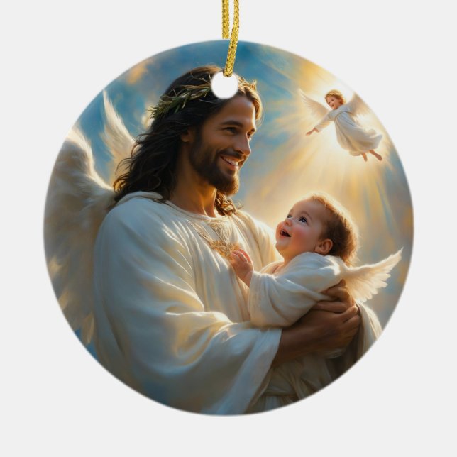 Jesus art ceramic ornament (Front)