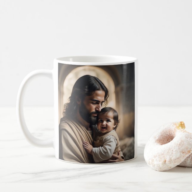 Jesus art coffee mug (With Donut)