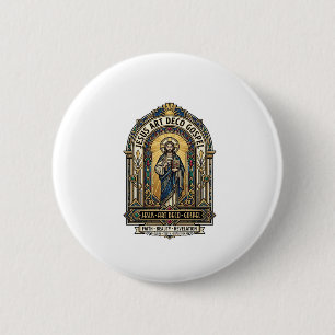 Jesus Art Deco Gospel Jesus Art Deco Christian Fai 2 Inch Round Button