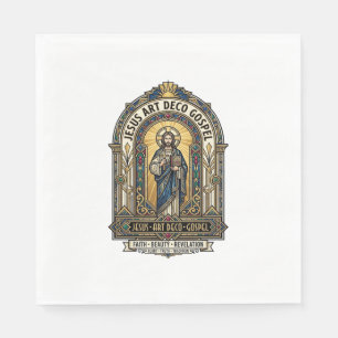 Jesus Art Deco Gospel Jesus Art Deco Christian Fai Napkin