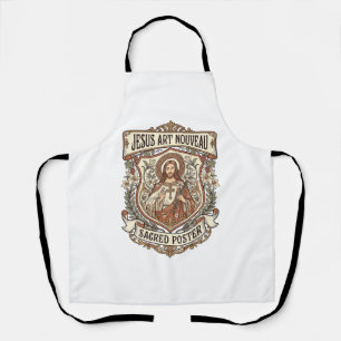 Jesus Art Nouveau Sacred Poster Jesus Art Nouveau  Apron
