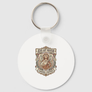 Jesus Art Nouveau Sacred Poster Jesus Art Nouveau Keychain