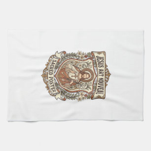 Jesus Art Nouveau Sacred Poster Jesus Art Nouveau Kitchen Towel