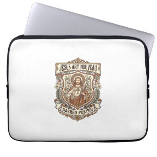 Jesus Art Nouveau Sacred Poster Jesus Art Nouveau  Laptop Sleeve