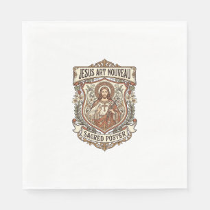 Jesus Art Nouveau Sacred Poster Jesus Art Nouveau Napkin