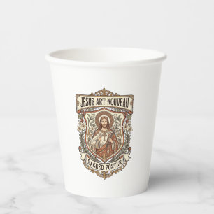Jesus Art Nouveau Sacred Poster Jesus Art Nouveau Paper Cups