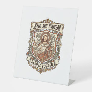 Jesus Art Nouveau Sacred Poster Jesus Art Nouveau Pedestal Sign