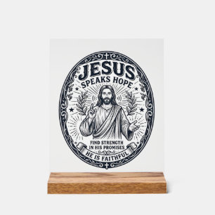 Jesus ASL Deaf Community Inclusion Shirt Christian Acrylic Sign