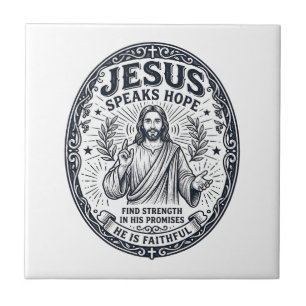 Jesus ASL Deaf Community Inclusion Shirt Christian Tile