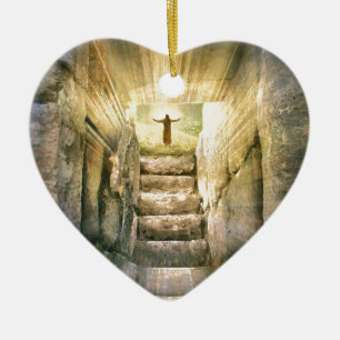 Jesus at Empty Tomb Easter Resurrection Ceramic Ornament