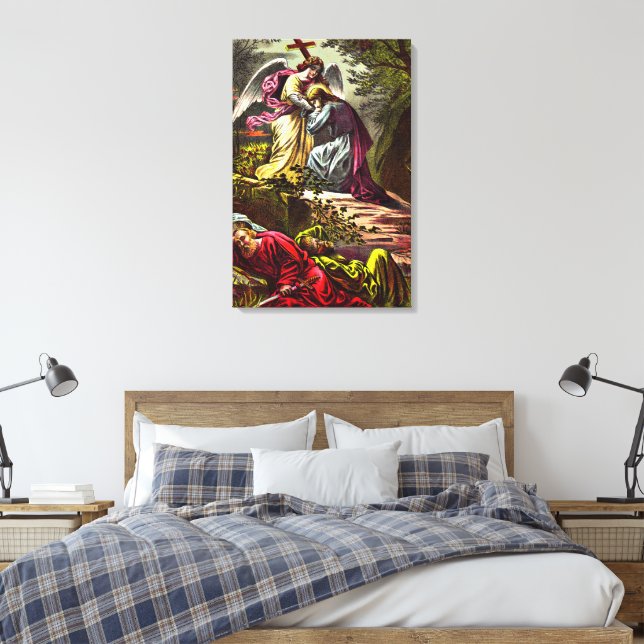 Jesus at Gethsemane  Wrapped Canvas (Insitu(Bedroom))