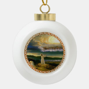 Jesus at Heaven's Gate Vintage design Ceramic Ball Christmas Ornament