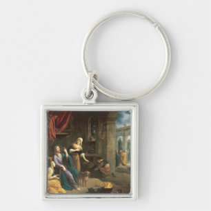 Jesus at the Home of Martha and Mary Keychain