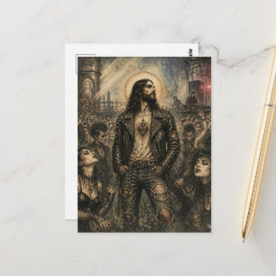 Jesus at the Punk Rock Goth Party Postcard