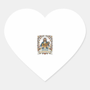 Jesus Autumn Harvest Faith Jesus Autumn Harvest Ch Heart Sticker