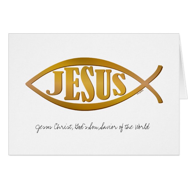 Jésus avec le symbole chrétien de poissons (Devant horizontal)