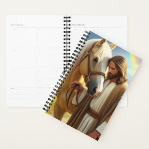 Jésus avec Palomino Horse dans le paysage Pittores