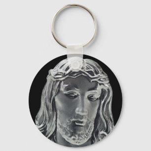Jesus B&W Image Keychain