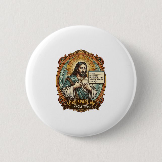 Jesus Bad Autocorrect Message Boss Embarrassing Wo 2 Inch Round Button (Front)