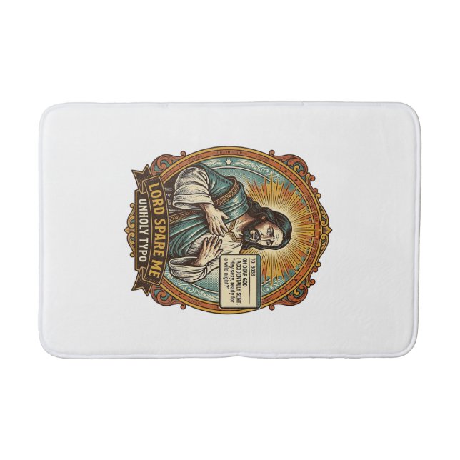 Jesus Bad Autocorrect Message Boss Embarrassing Wo Bath Mat (Front)