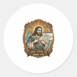 Jesus Bad Autocorrect Message Boss Embarrassing Wo Classic Round Sticker