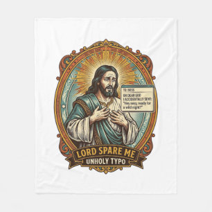 Jesus Bad Autocorrect Message Boss Embarrassing Wo Fleece Blanket