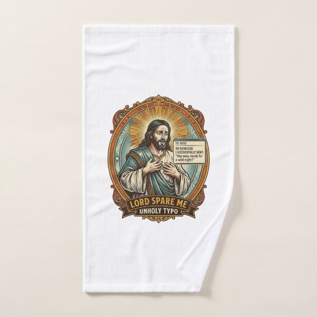 Jesus Bad Autocorrect Message Boss Embarrassing Wo Hand Towel (Hand Towel)