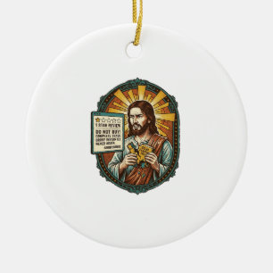 Jesus Bad Influencer Product Review Fail Social Me Ceramic Ornament