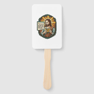 Jesus Bad Influencer Product Review Fail Social Me Hand Fan
