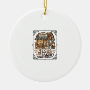 Jesus Bakery Storefront Jesus Bakery Storefront Ch Ceramic Ornament