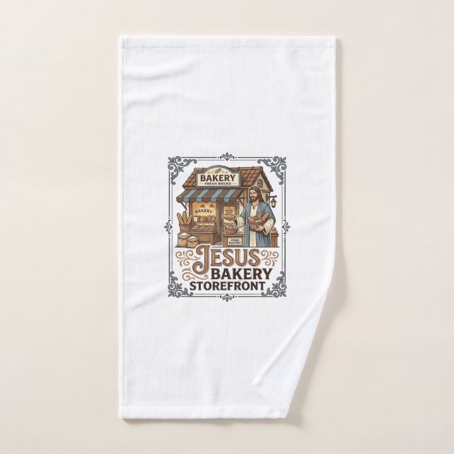 Jesus Bakery Storefront Jesus Bakery Storefront Ch Hand Towel (Hand Towel)