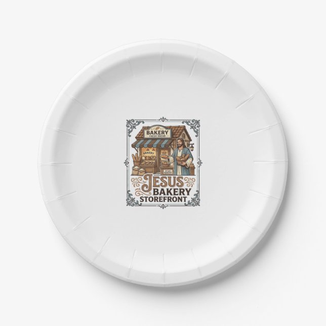 Jesus Bakery Storefront Jesus Bakery Storefront Ch Paper Plate (Front)