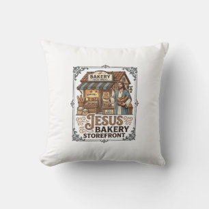 Jesus Bakery Storefront Jesus Bakery Storefront Ch Throw Pillow
