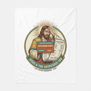 Jesus Bank Card Blocked Suspicious Bar Tab Fraud H Fleece Blanket