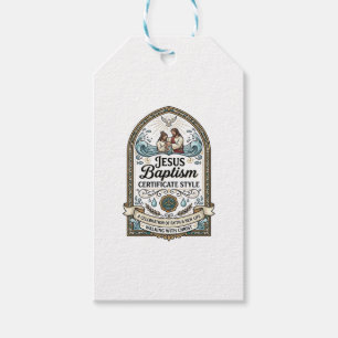 Jesus Baptism Certificate Style Jesus Baptism Cert Gift Tags