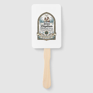 Jesus Baptism Certificate Style Jesus Baptism Cert Hand Fan