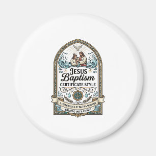 Jesus Baptism Certificate Style Jesus Baptism Cert Magnet
