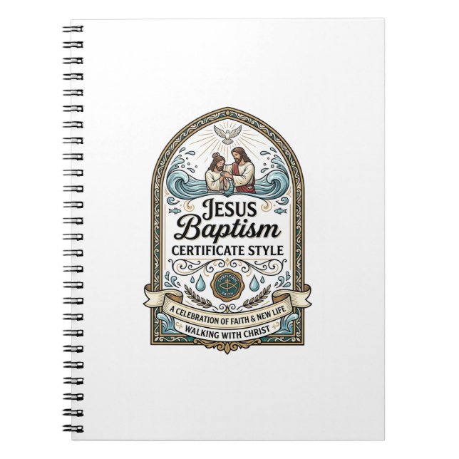Jesus Baptism Certificate Style Jesus Baptism Cert Notebook (Front)
