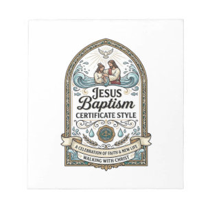 Jesus Baptism Certificate Style Jesus Baptism Cert Notepad