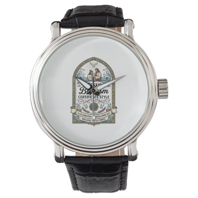 Jesus Baptism Certificate Style Jesus Baptism Cert Watch (Front)