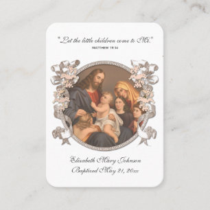 Jesus Baptism Remembrance Religious Keepsake Place Card