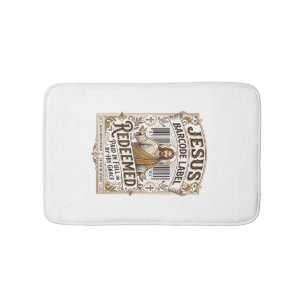 Jesus Barcode Label Redeemed Jesus Barcode Redeeme Bath Mat