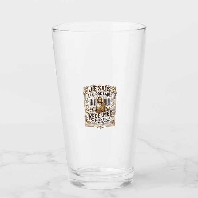 Jesus Barcode Label Redeemed Jesus Barcode Redeeme Glass (Front)