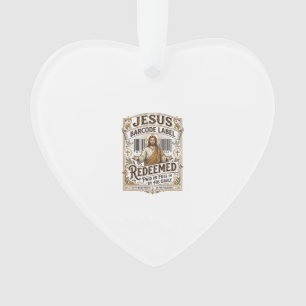 Jesus Barcode Label Redeemed Jesus Barcode Redeeme Ornament