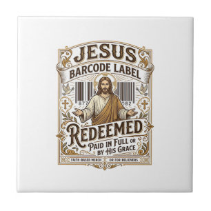 Jesus Barcode Label Redeemed Jesus Barcode Redeeme Tile