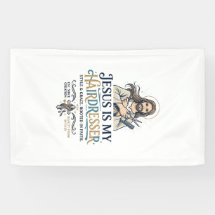 Jesus Beauty Salon Hairstylist T-Shirt Inspiration Banner