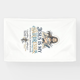 Jesus Beauty Salon Hairstylist T-Shirt Inspiration Banner
