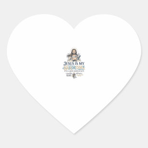 Jesus Beauty Salon Hairstylist T-Shirt Inspiration Heart Sticker