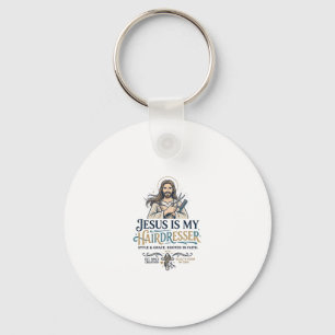 Jesus Beauty Salon Hairstylist T-Shirt Inspiration Keychain